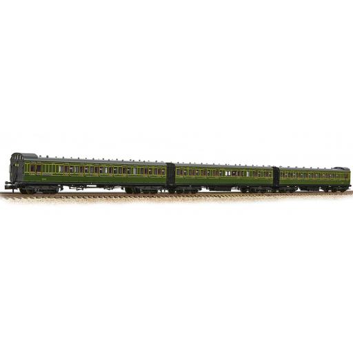 374-911 Se&Cr 60' Birdcage Southern Railway Olive Green Set Of 3 Coahes