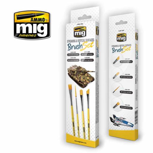 Mig 7604 Streak & Vertical Surfaces Brush Set Synthetic