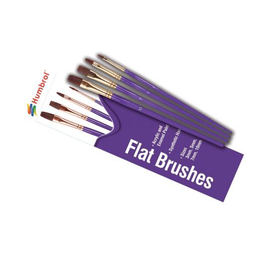 Humbrol Flat Brush Set 4Pcs 3,5,7,10Mm Ag4305