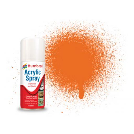 Orange Gloss No.18 Acrylic Hobby Spray Paint Humbrol