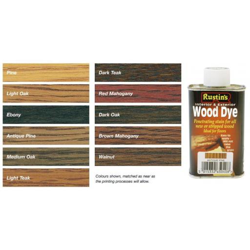 Rustins Wood Dye 250Ml Various Colours