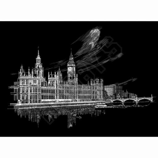 Big Ben & Parliment Engraving Art Fam1