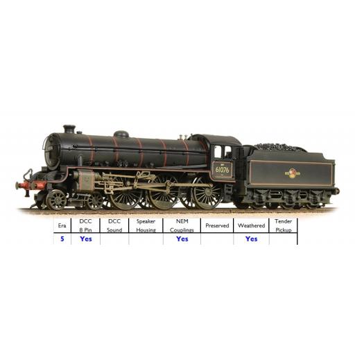 31-716A Class B1 61076 Br Lined Black Late Crest Weathered Bachmann