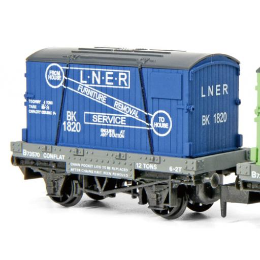 Nr-23 Lner Conflat With Furnature Removals Container Peco