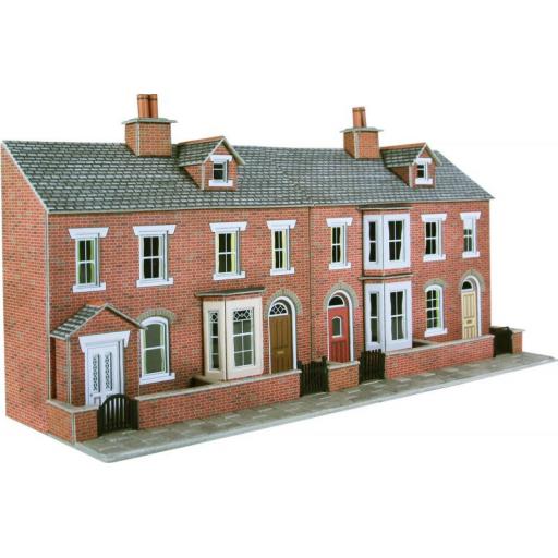 Po274 Low Relief Terraced House Red Brick Front (Oo/Ho Gauge) Metcalfe