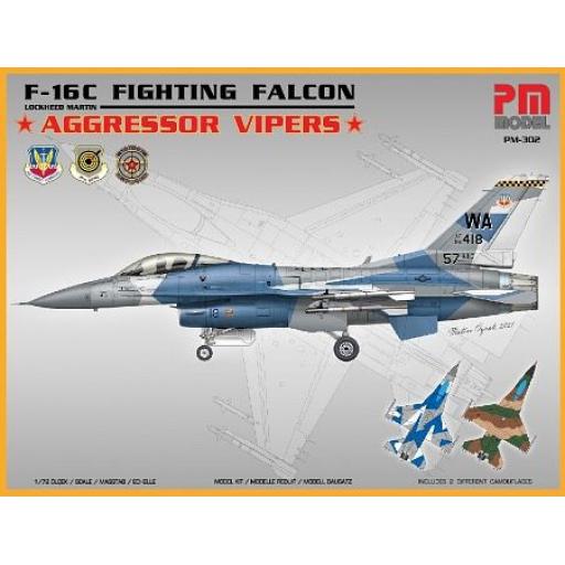 PM-302 F-16C FIGHTING FALCON AGGRESSOR VIPERS 1:72 PM MODELS