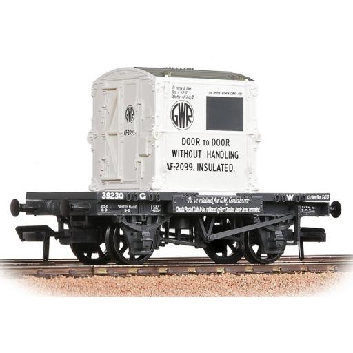 37-975B CONFLAT GWR GREY W/ AF CONTAINER GWR WHITE WEATHERED WAGON