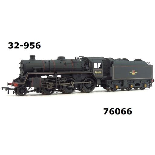 32-956 BR STANDARD CLASS 4MT 2-6-0 76066 BR LINED BLACK L/CREST WEATHERED BACHMANN