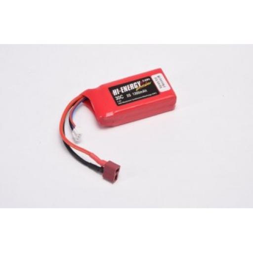 7.4V 1300mA 30c LI-POLY BATTERY WITH DEANS CONNECTOR HI-ENERGY