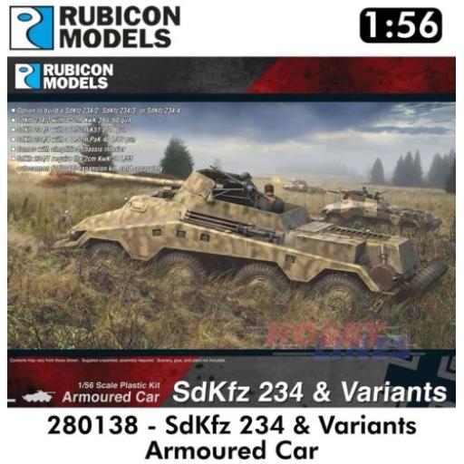 280138 SDKFZ 234 & VARIANTS ARMOURED CAR 1:56 RUBICON
