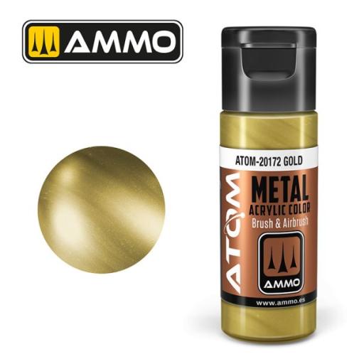 MIG ATOM 20172 METAL METALLIC GOLD ACRYLIC PAINT 20ml MIG 198