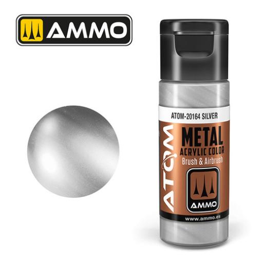 MIG ATOM 20164 METAL METALLIC SILVER ACRYLIC PAINT 20ml MIG 195