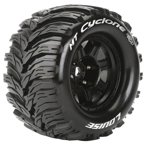 L-T3323B 1/8 TRUCK MT CYCLONE LOUISE MAXX 17mm HEX WHEELS & TYRES